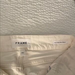 Frame Denim Cream Le Crop Mini Boot Jeans